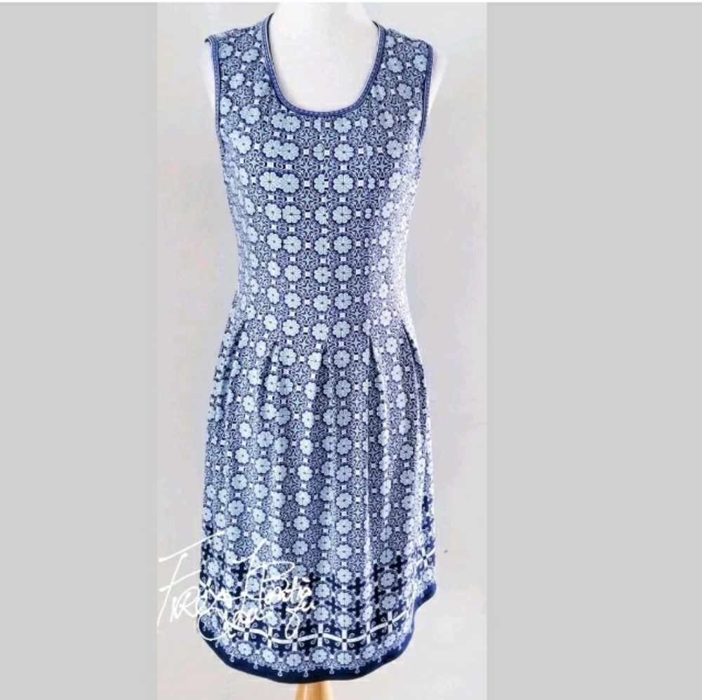 Max Studio Blue and White Floral Dress